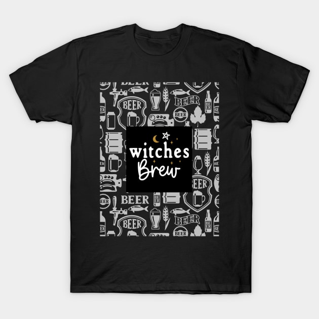 Witches Brew with Beer Bottles T-Shirt by Apathecary